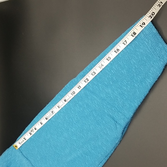 Large Aqua Blue Handpainted Fish Long Sleeve Light Knit Cotton Sweater - Picture 9 of 9